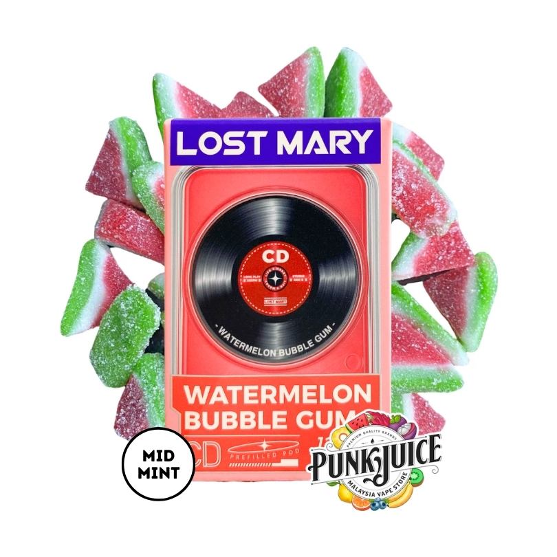 Lost Mary CD 12,000 5% Disposable Pod - Watermelon Bubblegum Cartridge