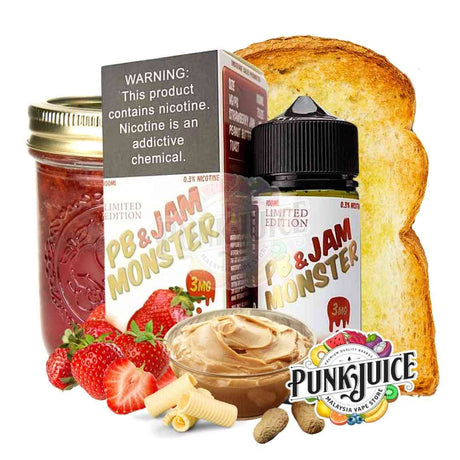 Jam Monster - Peanut Butter & Jelly Strawberry - 100ml
