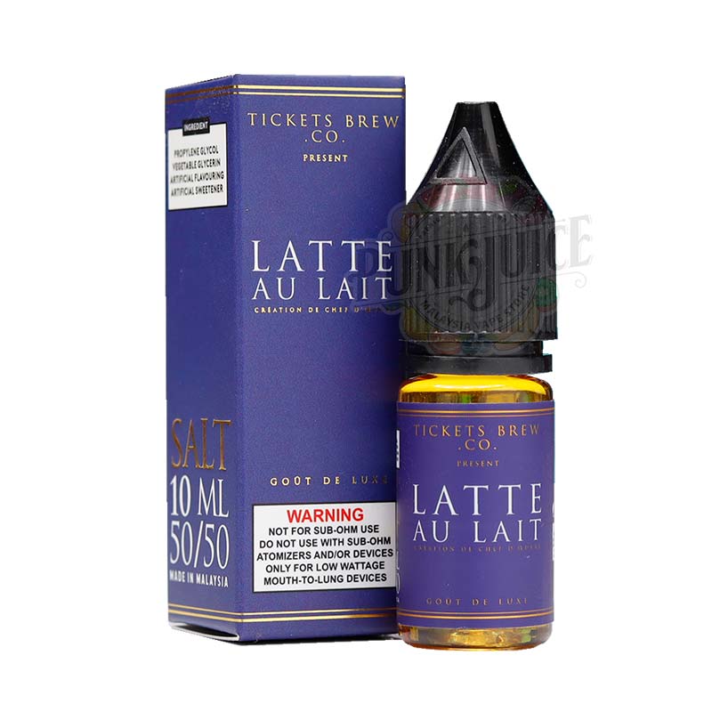 Tickets Brew Salt Latter Au Lait 10ml box and bottle